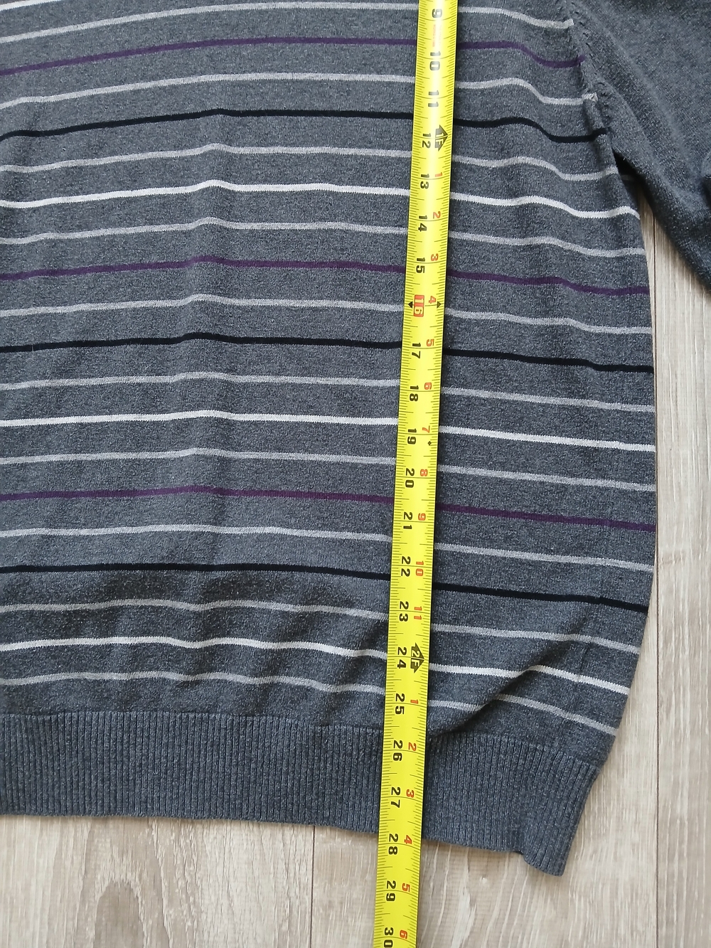 Emanuel Ungaro Gray V-Neck Stripe Sweater 100 % Cotton - Picture 7 of 12